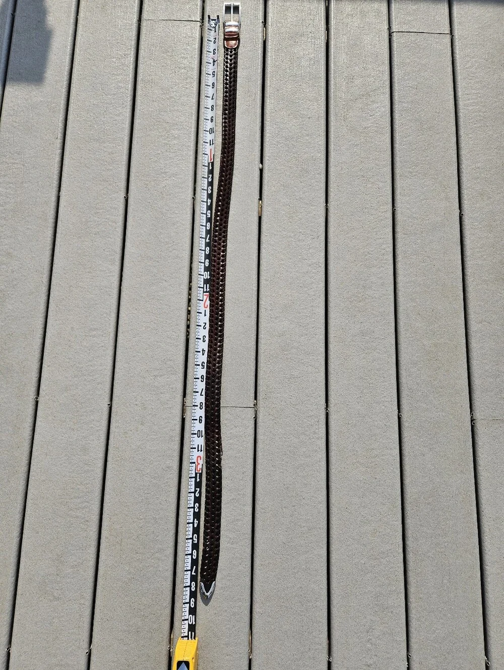 Brown Size 38 woven belt with silver buckle #woven
